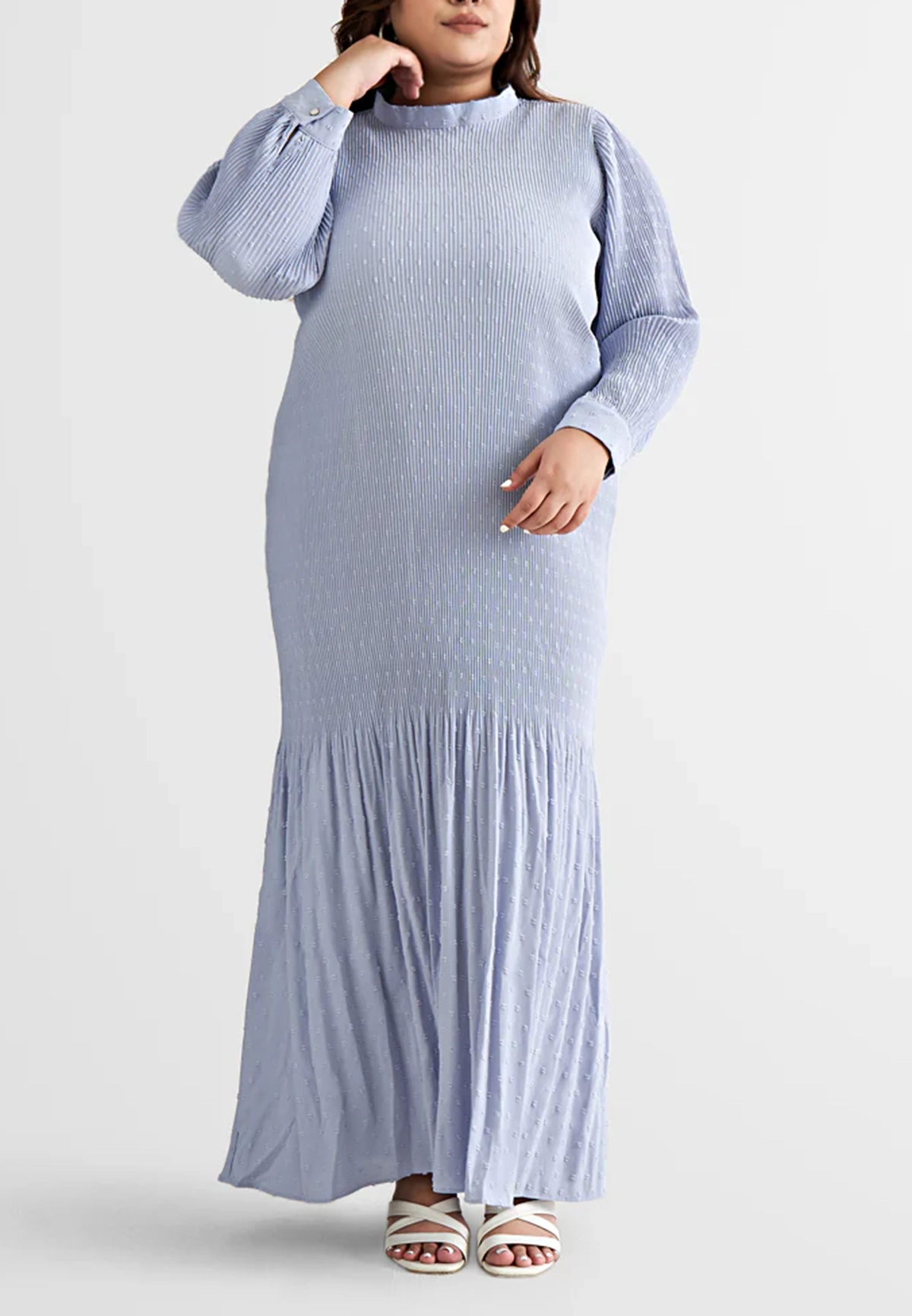 Round neck long sleeve elegant long fishtail dress