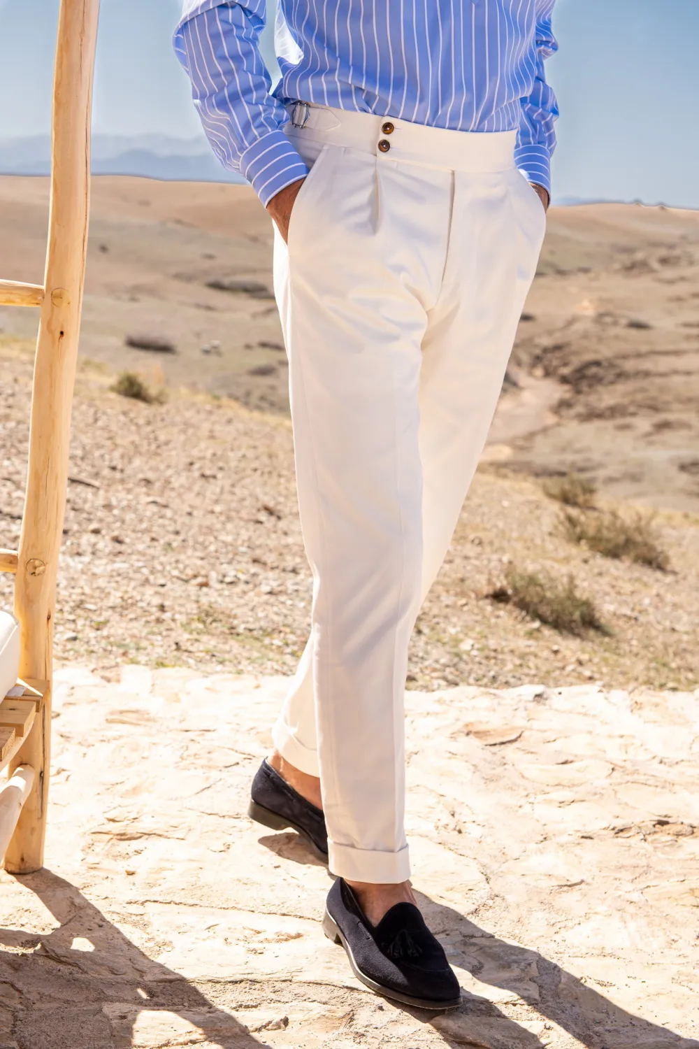 White Cotton Trousers 