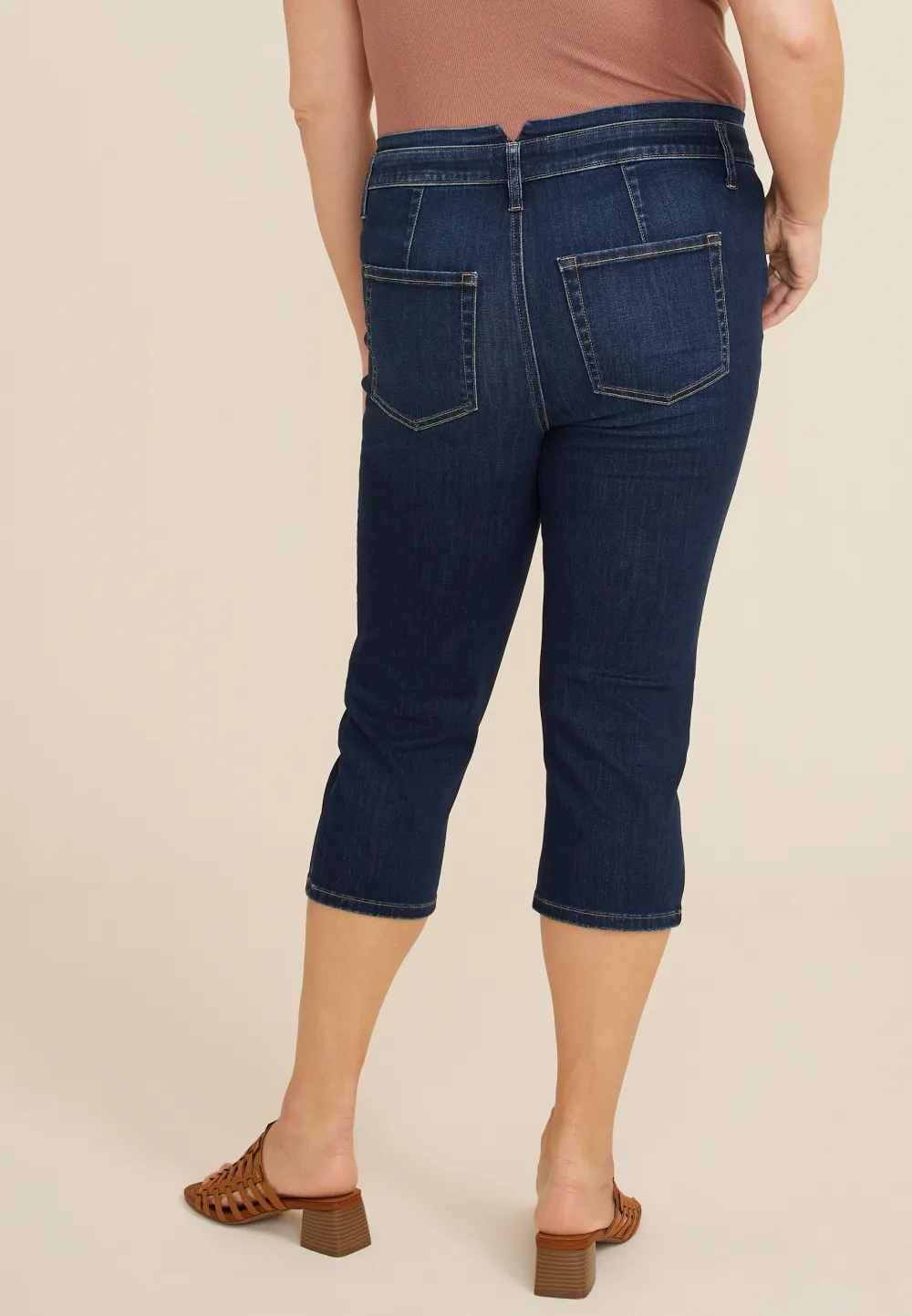 Plus Size m jeans by maurices™ Cool Comfort Mid Rise Mid Fit Stacked Waist Cropped Jean