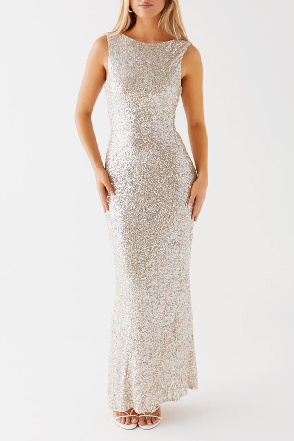 Starry Night Sequin Maxi Dress - Ivory