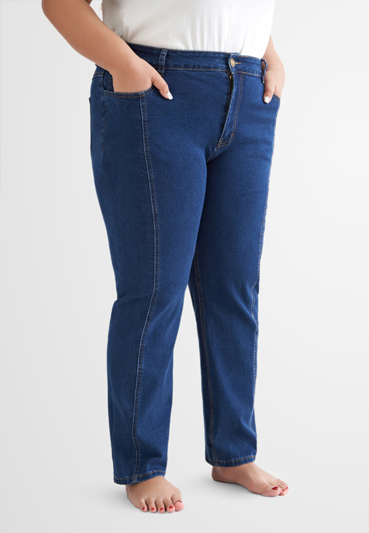 Slim Cut Side Seams Jeans