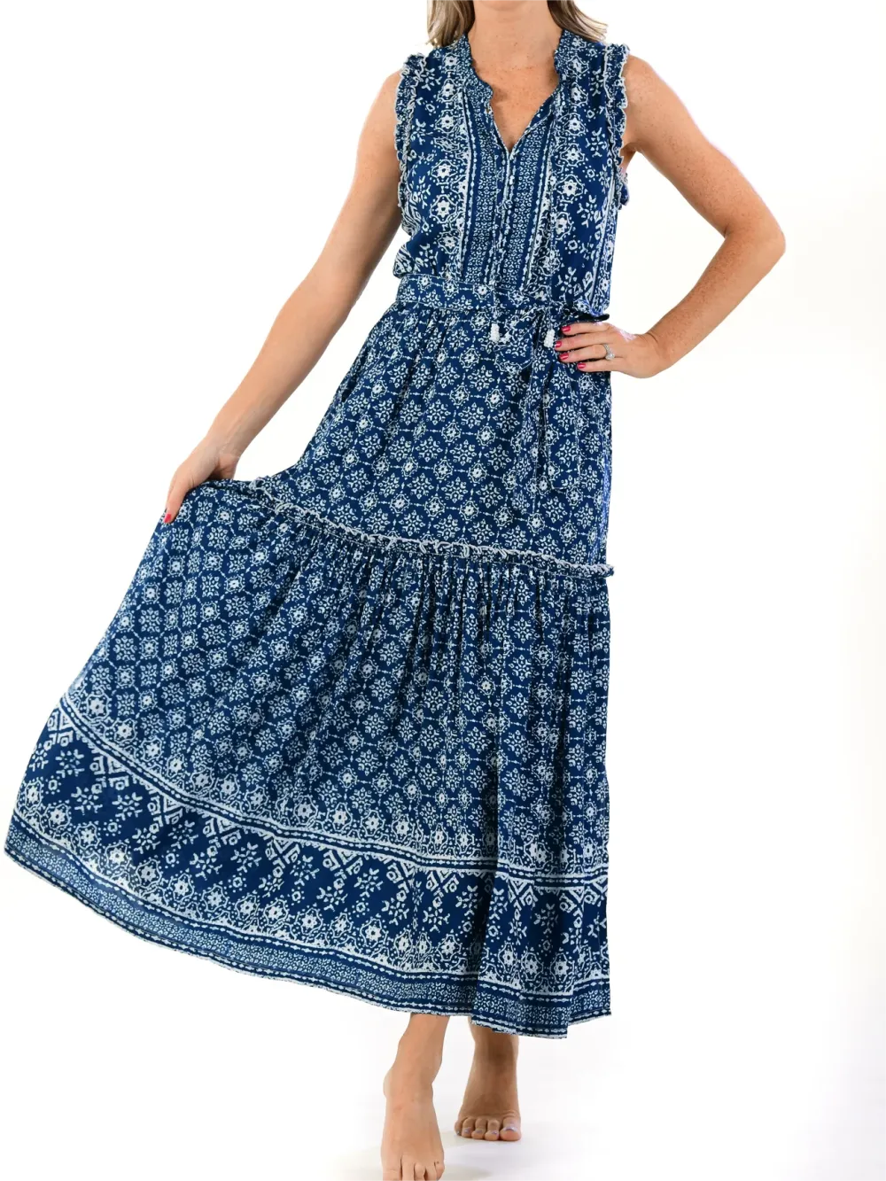 Alexis Dress / Indigo Geo