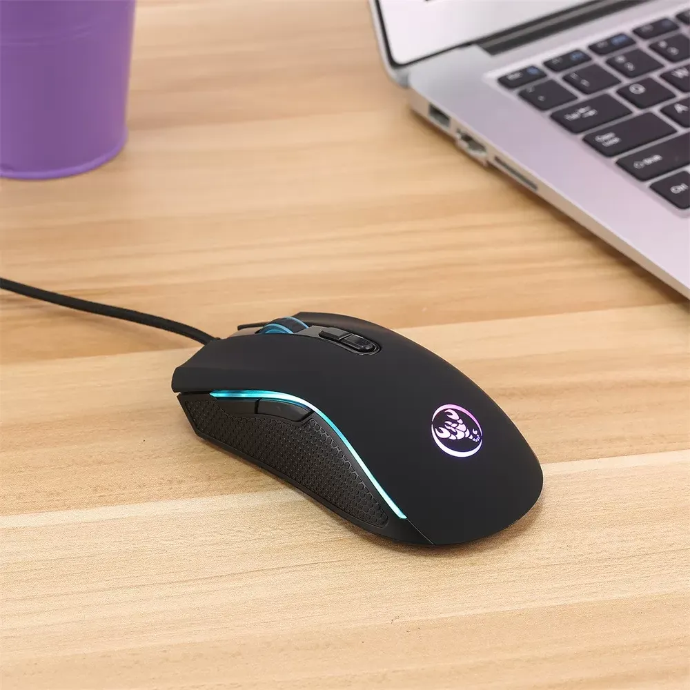 HXSJ Brand New 3200DPI Optical Professional Gaming Mouse With 7 Bright Colors Low noise Ergonomic Computer Silent PC Laptop