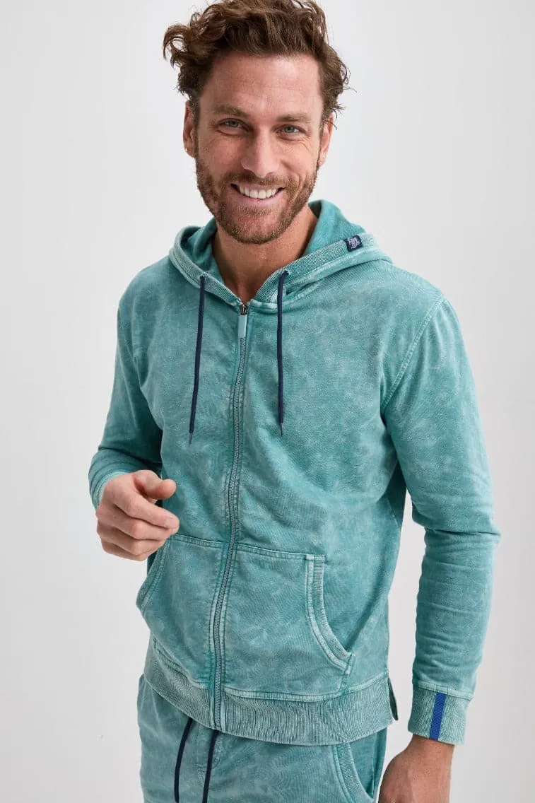 Coral Blue Fleece Zip Hoodie