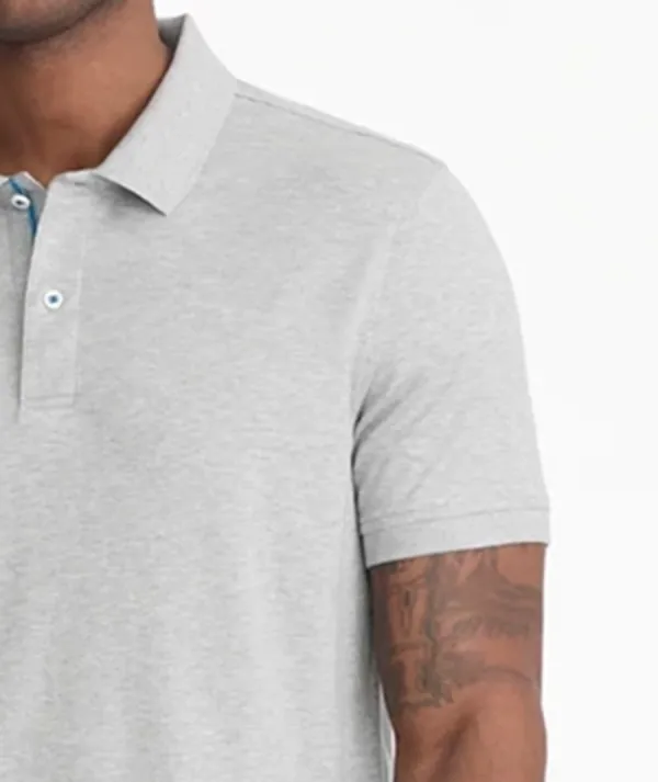 Gray Cotton Polo