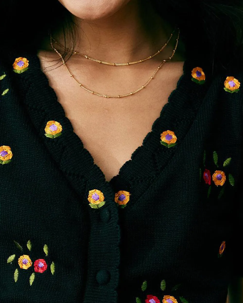 The Floral Embroidered Crop Tee