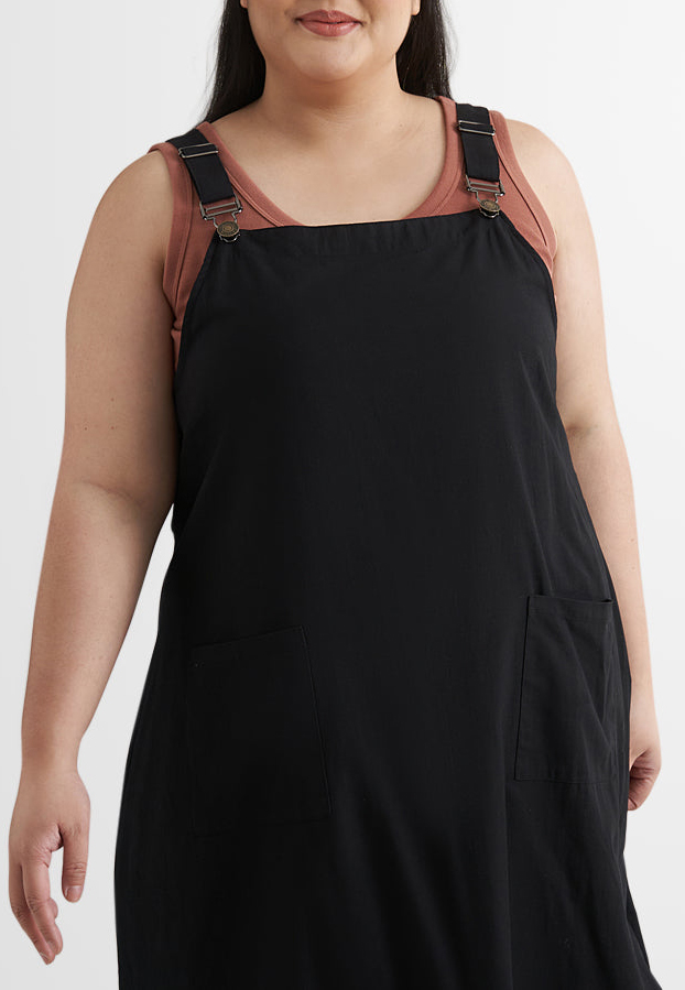 Adjustable Linen Pinafore Dress