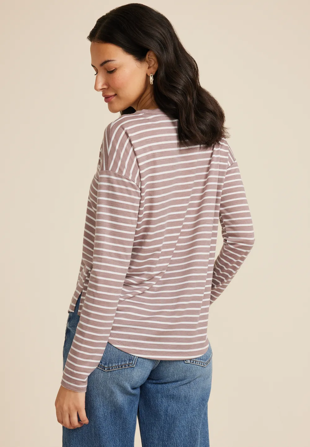 24/7 Clara Striped Long Sleeve Tee