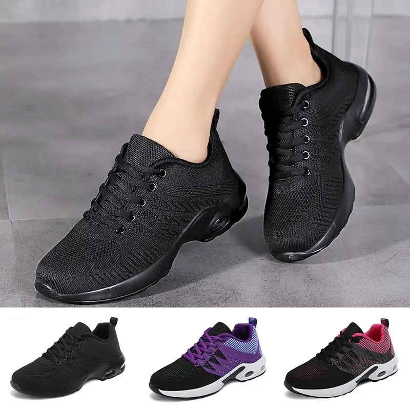 Women Flats Sneakers Breathable Knitting Outdoor Casual Shoes  Running Shoes