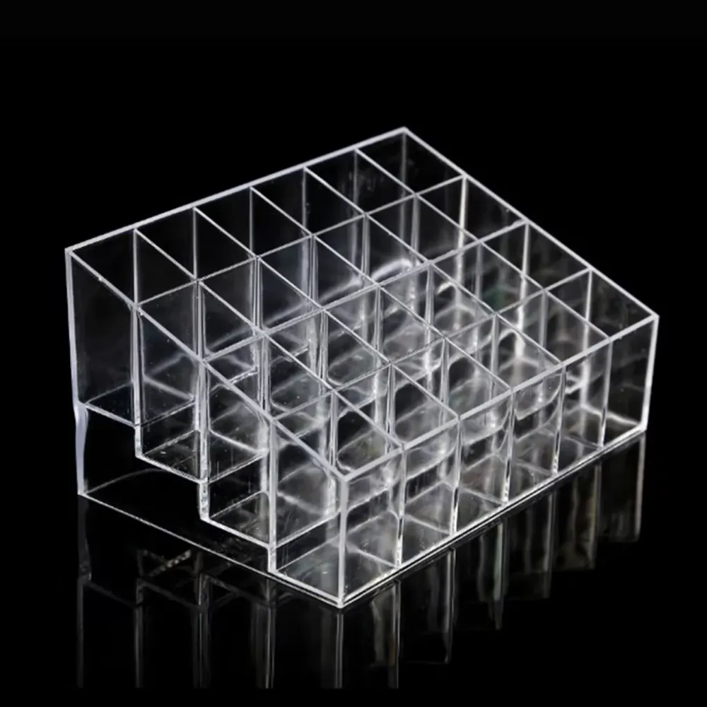 24 Grid Acrylic Makeup Organizer Storage Box Cosmetic Box Lipstick Jewelry Box Case Holder Display Stand make up organizer