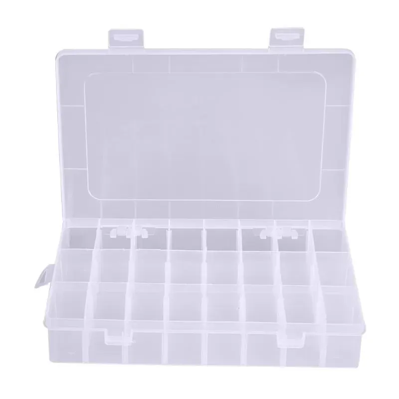 24 Compartments Storage Plastic Box Pill Cases organizer Jewelry Candy Storage Box Medicine Box Storage Case Container