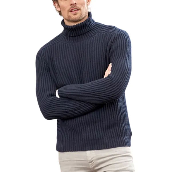 Men's Casual Solid Color Turtleneck Sweater