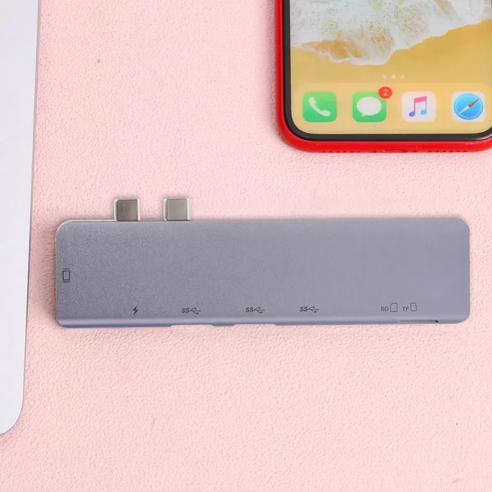 Portable Type C Converter Built-In Conversion Chip Plug and Play HDMI USB C USB3.0 TF Camera Memory Card Reader Adapter