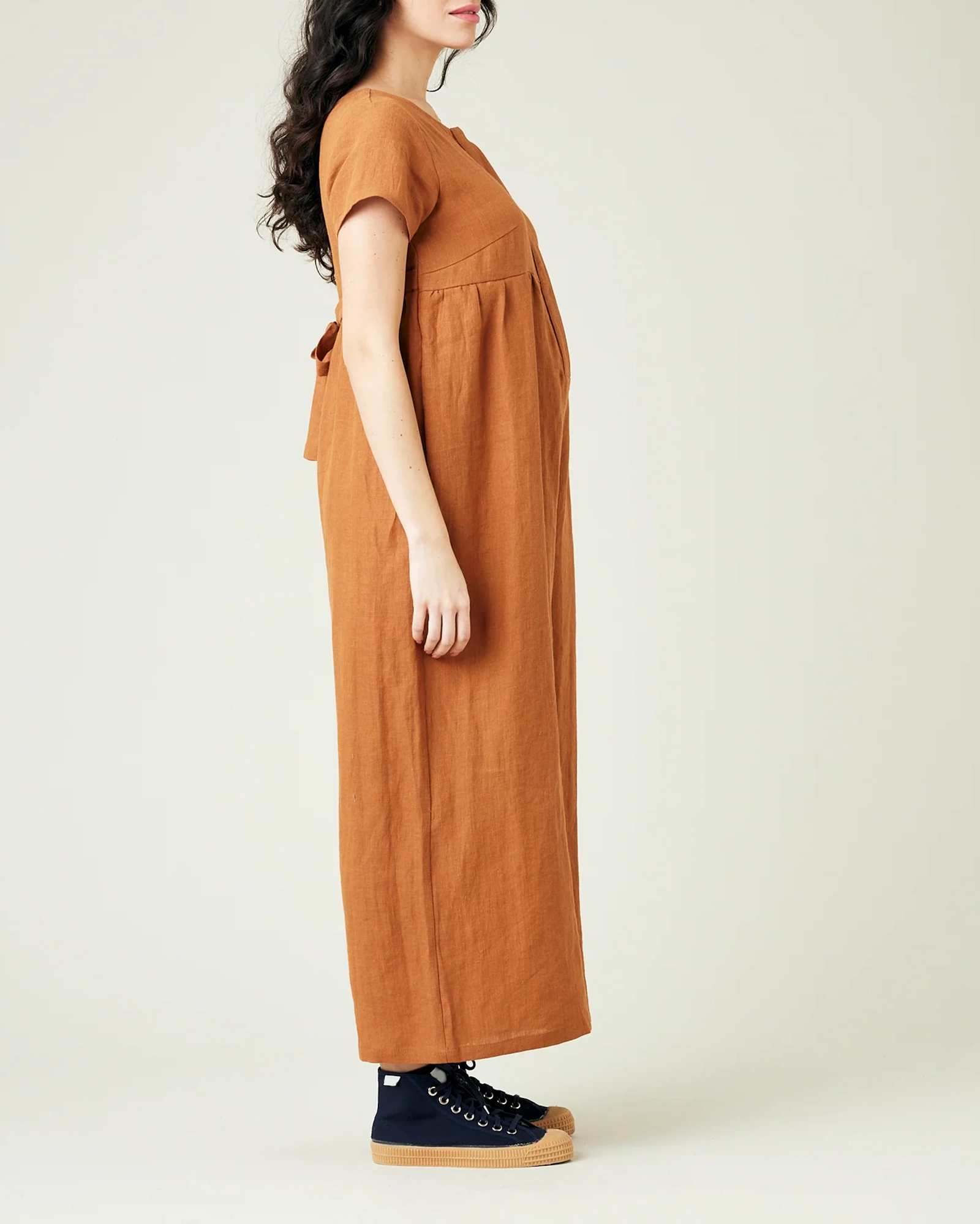 RUST LINEN JUMPSUIT