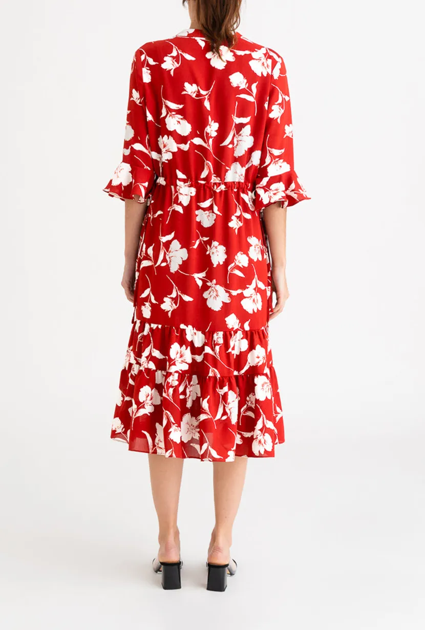 Celina Dress - Red Floral