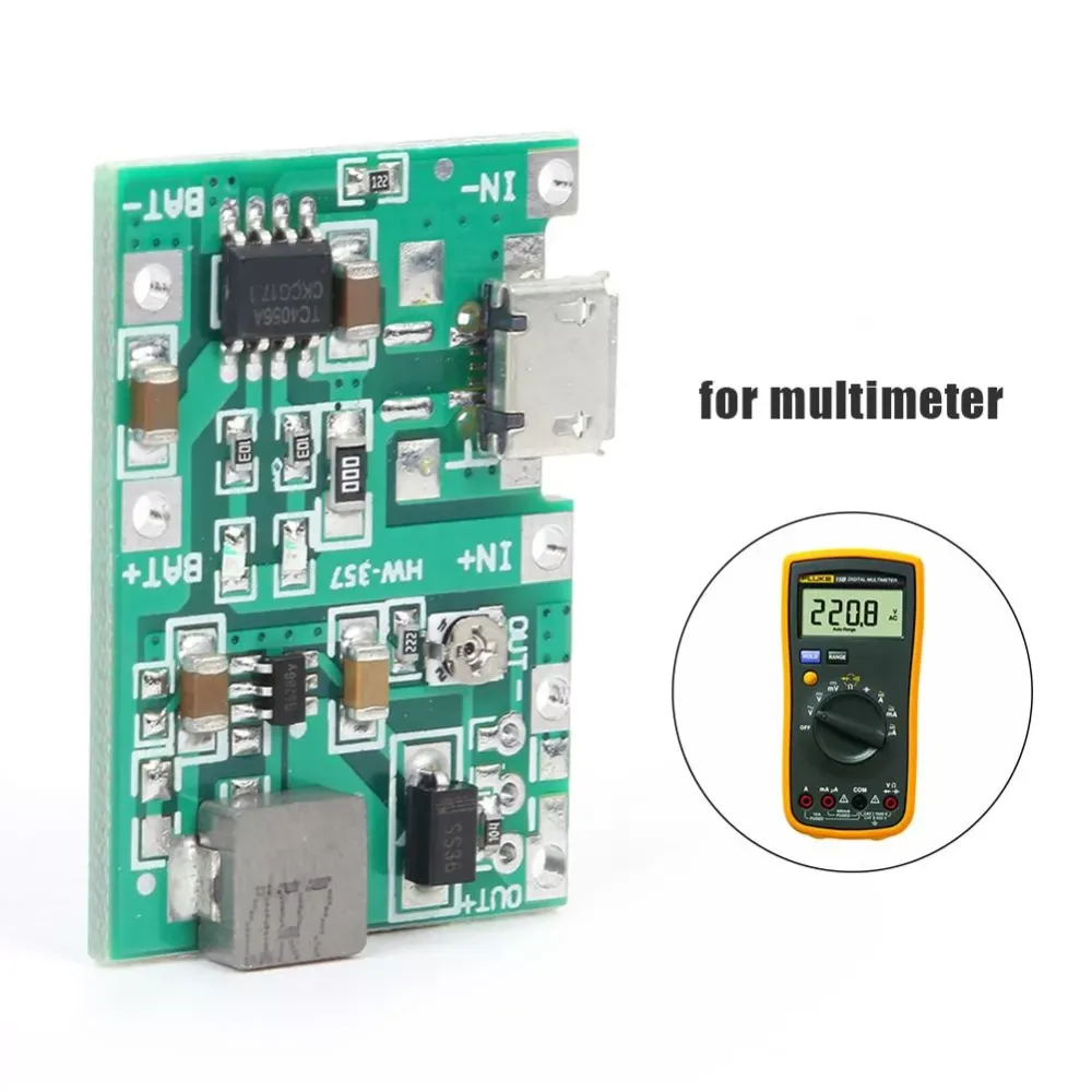 DC 3.7V 9V 5V 2A Adjustable Multimeter 18650 Battery Step Up Integrated Module Counterclockwise Rotating Boost Of Positioner