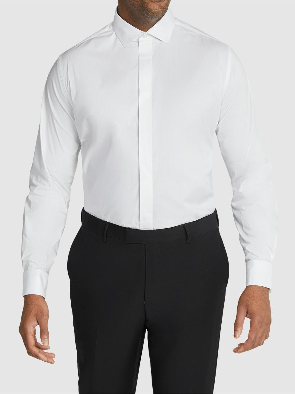 WHITE TUXEDO STRETCH DRESS SHIRT