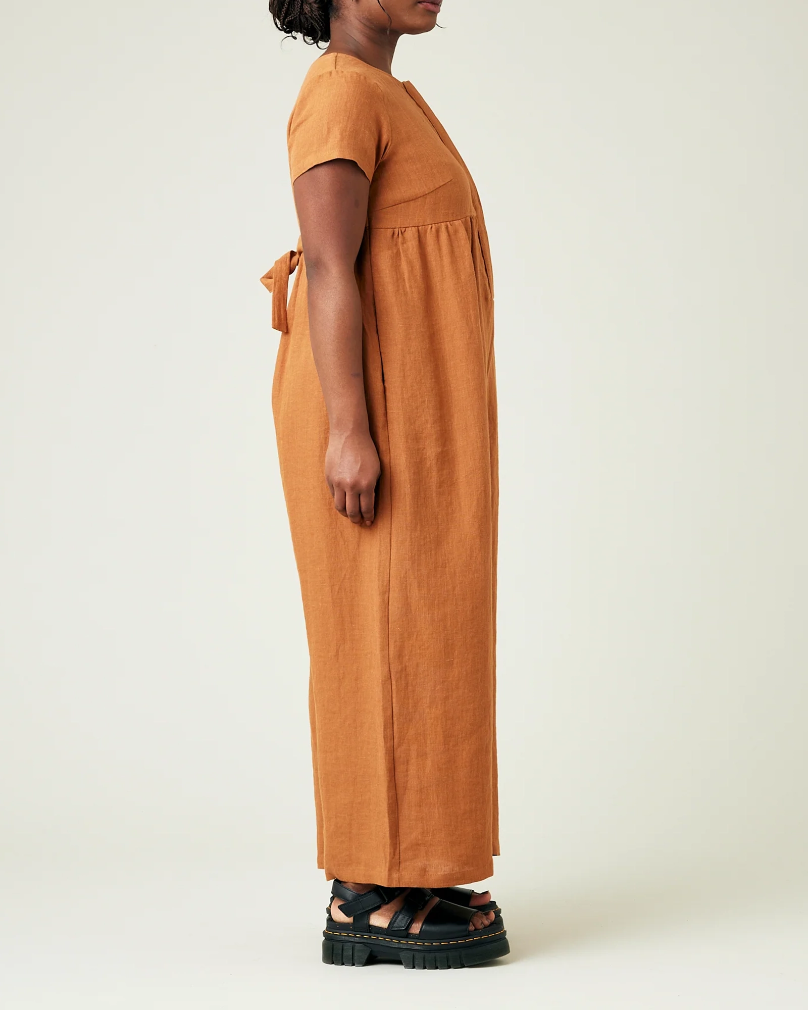 RUST LINEN JUMPSUIT