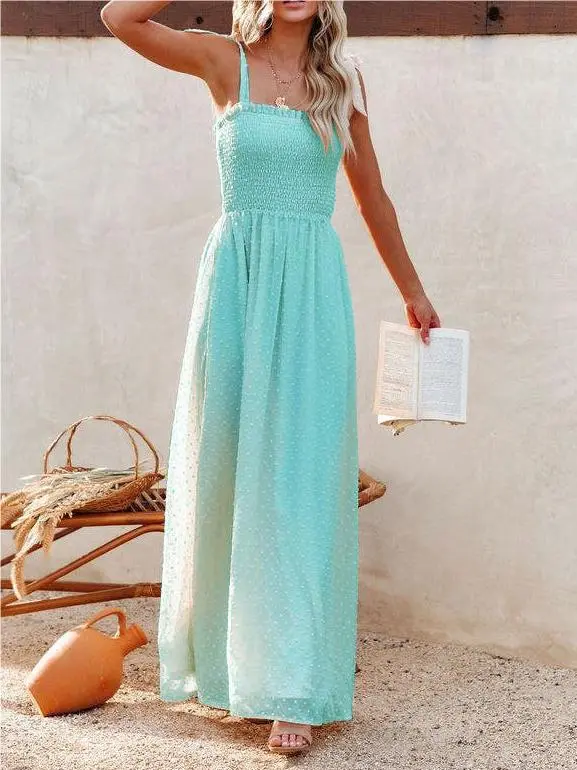 Lace-up Chiffon Dress