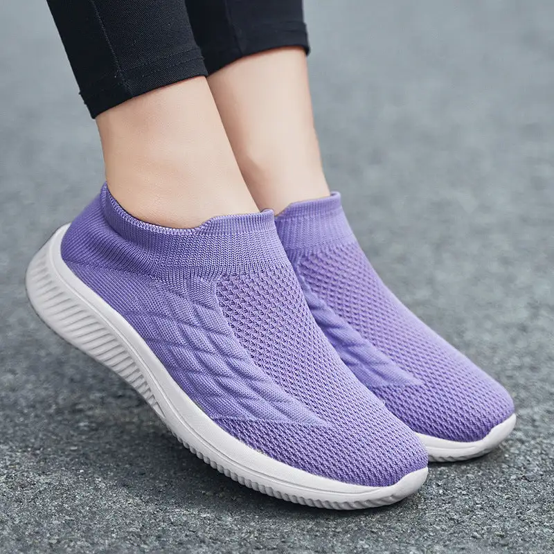 Cilool Platform Breathable Comfy Soft Mesh Casual Shoes