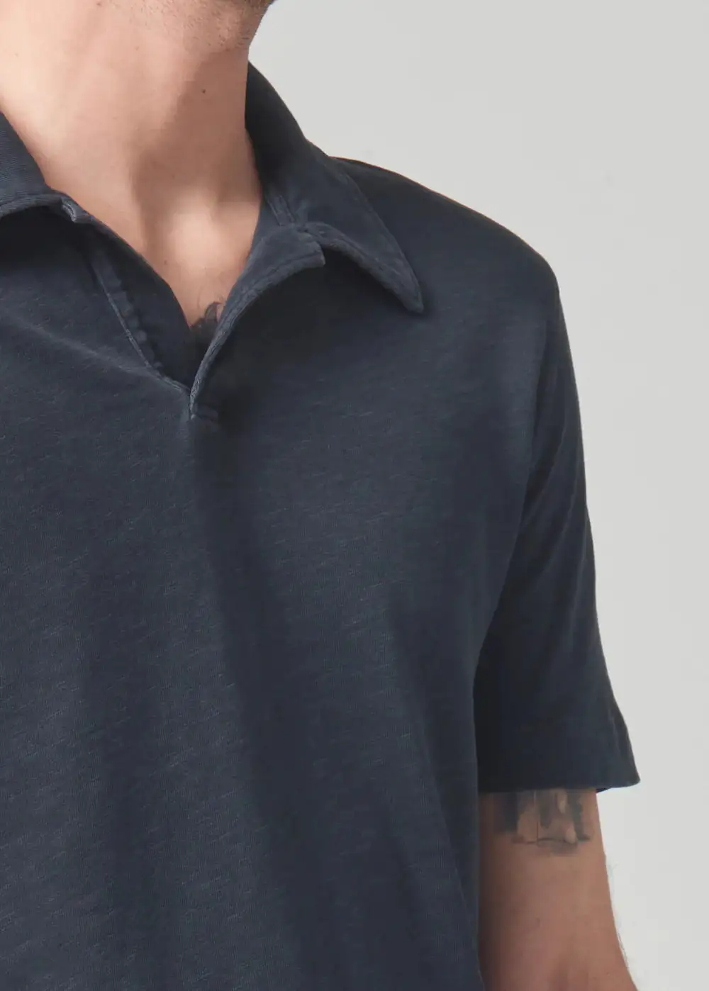 Malachi Slub Polo - Washed Black