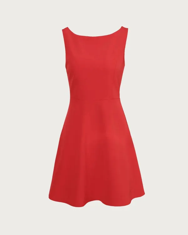 Red high-end cocktail dress