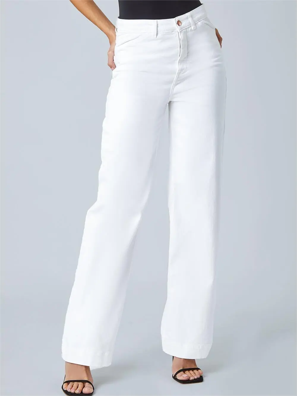 White wide-leg business trousers