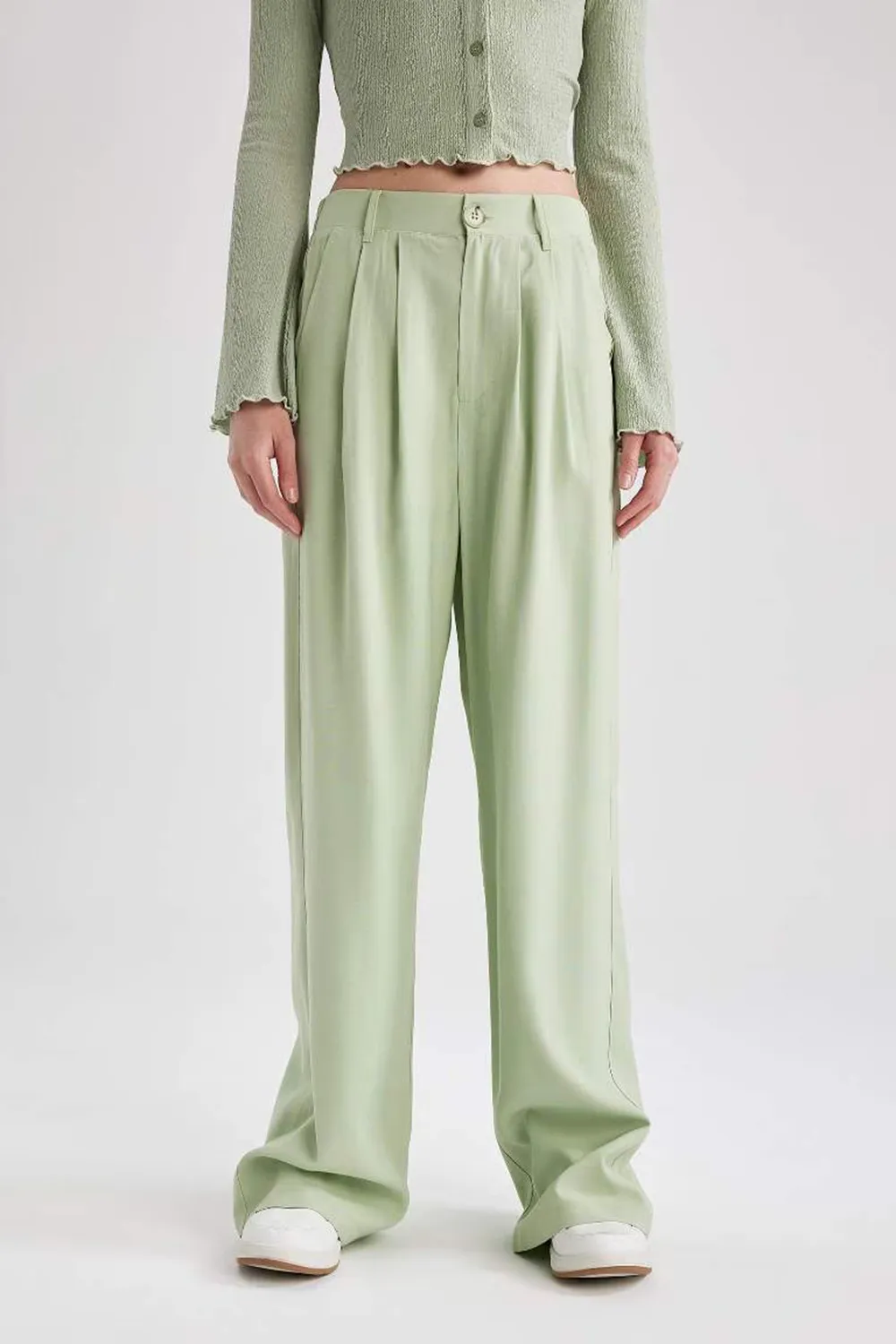 Wide Leg Normal Waist Pocket Trousers