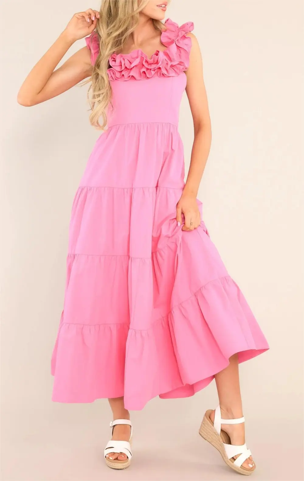 LOVE GROWS HERE BUBBLEGUM PINK MAXI DRESS