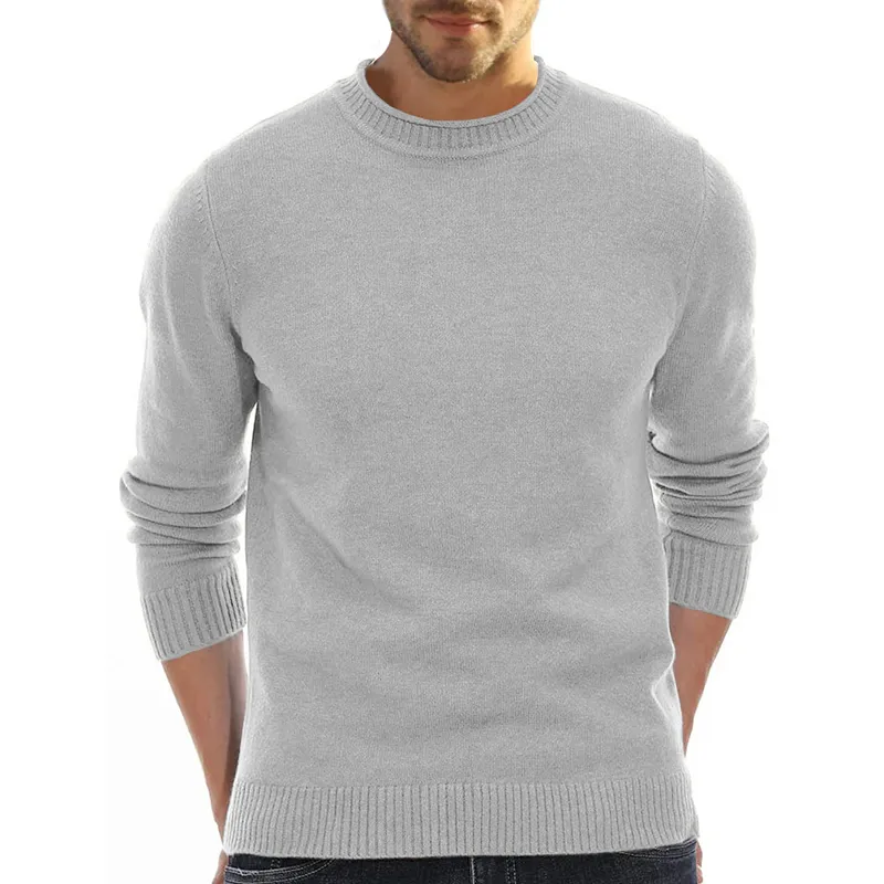 Men's Long Sleeve Crew Neck Sweater Soft Casual Sweater Men's Classic Sweater