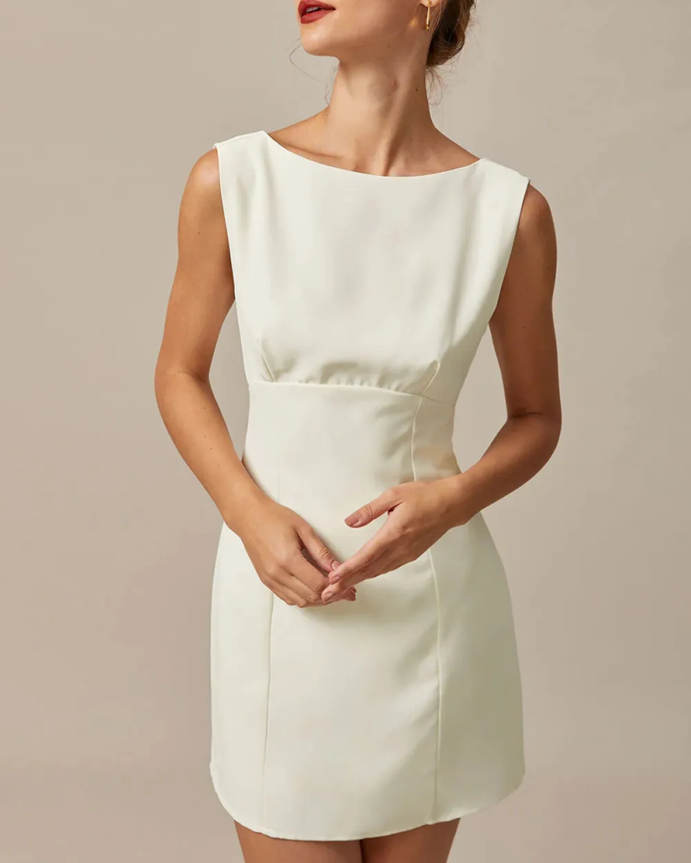 Simple white back heavy design dress