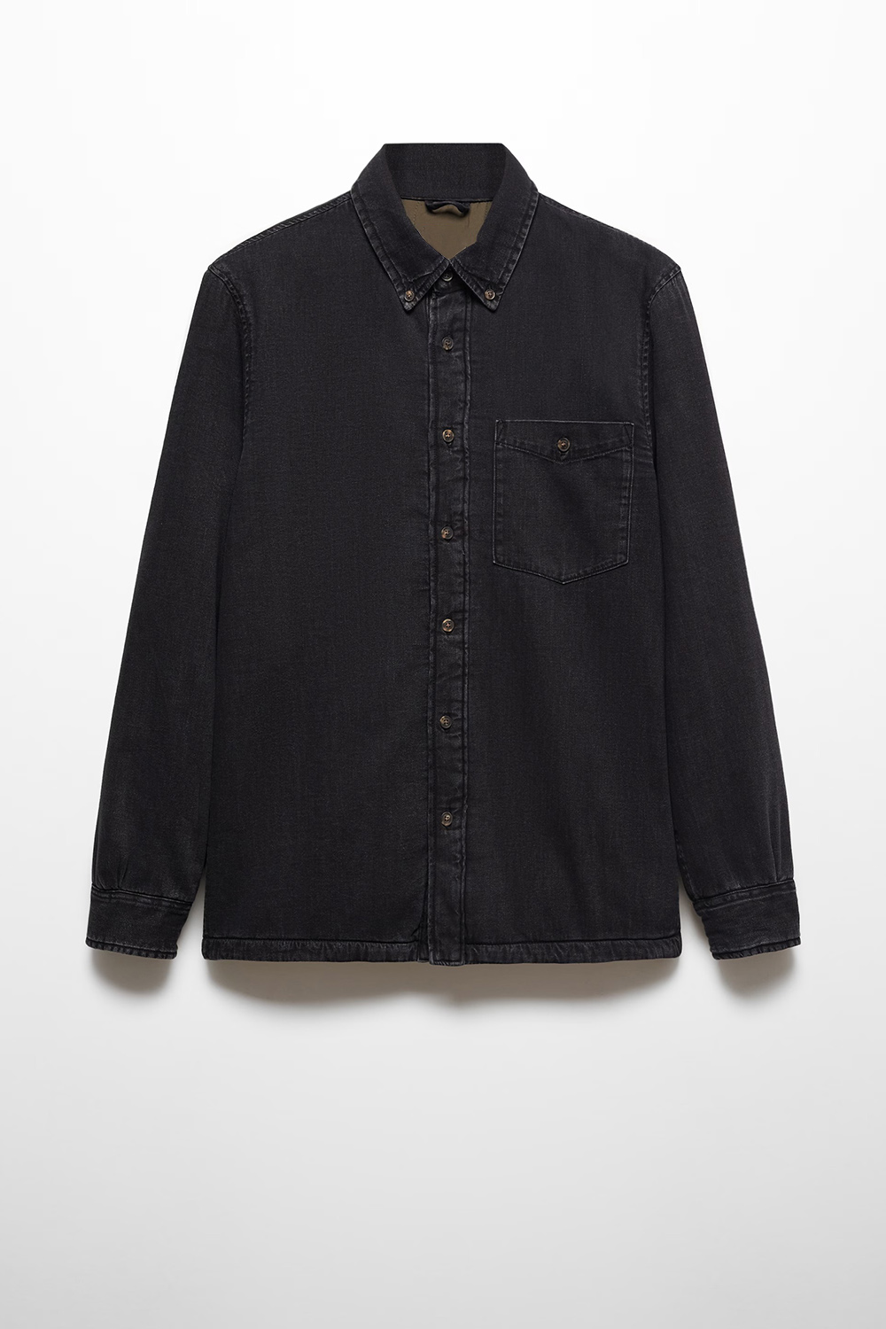 Quilted denim overshirt