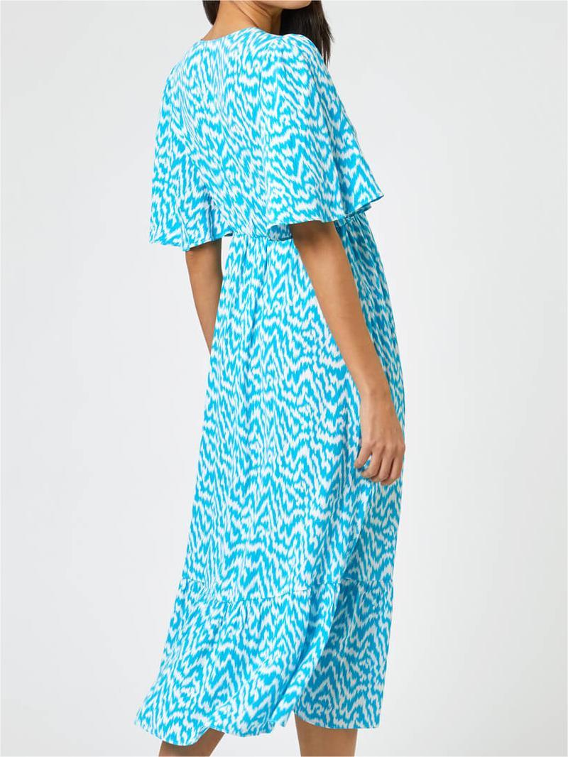 Aqua Tiered Maxi Dress