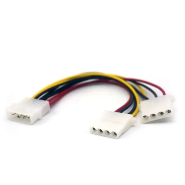 18cm 2 Way 4 pin PSU Power Splitter Cable LP4 Molex 1 to 2 4P