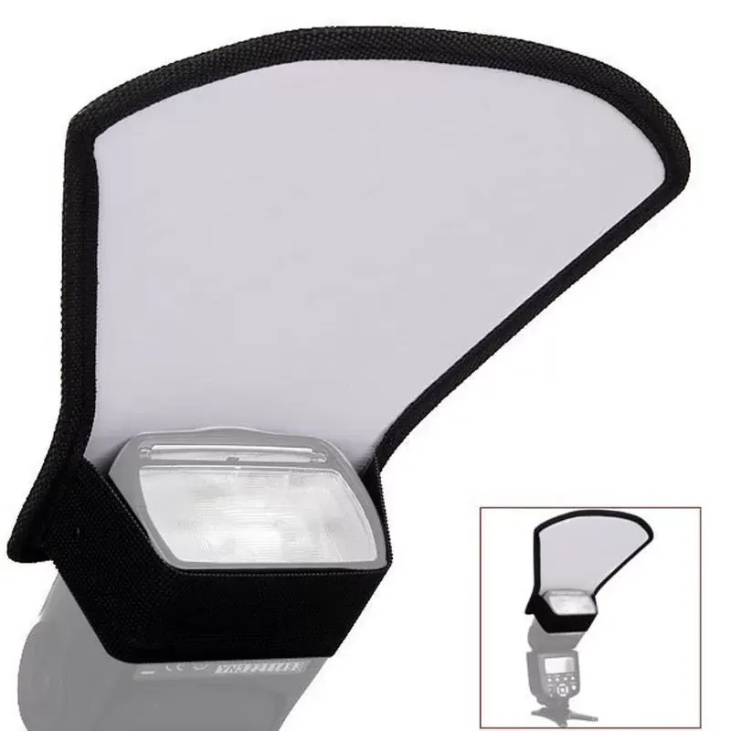 2-in-1 Silver/White Camera Flash Diffuser Double-sided Flash Softbox Photo Light Reflector For Canon Cameras difusor flash