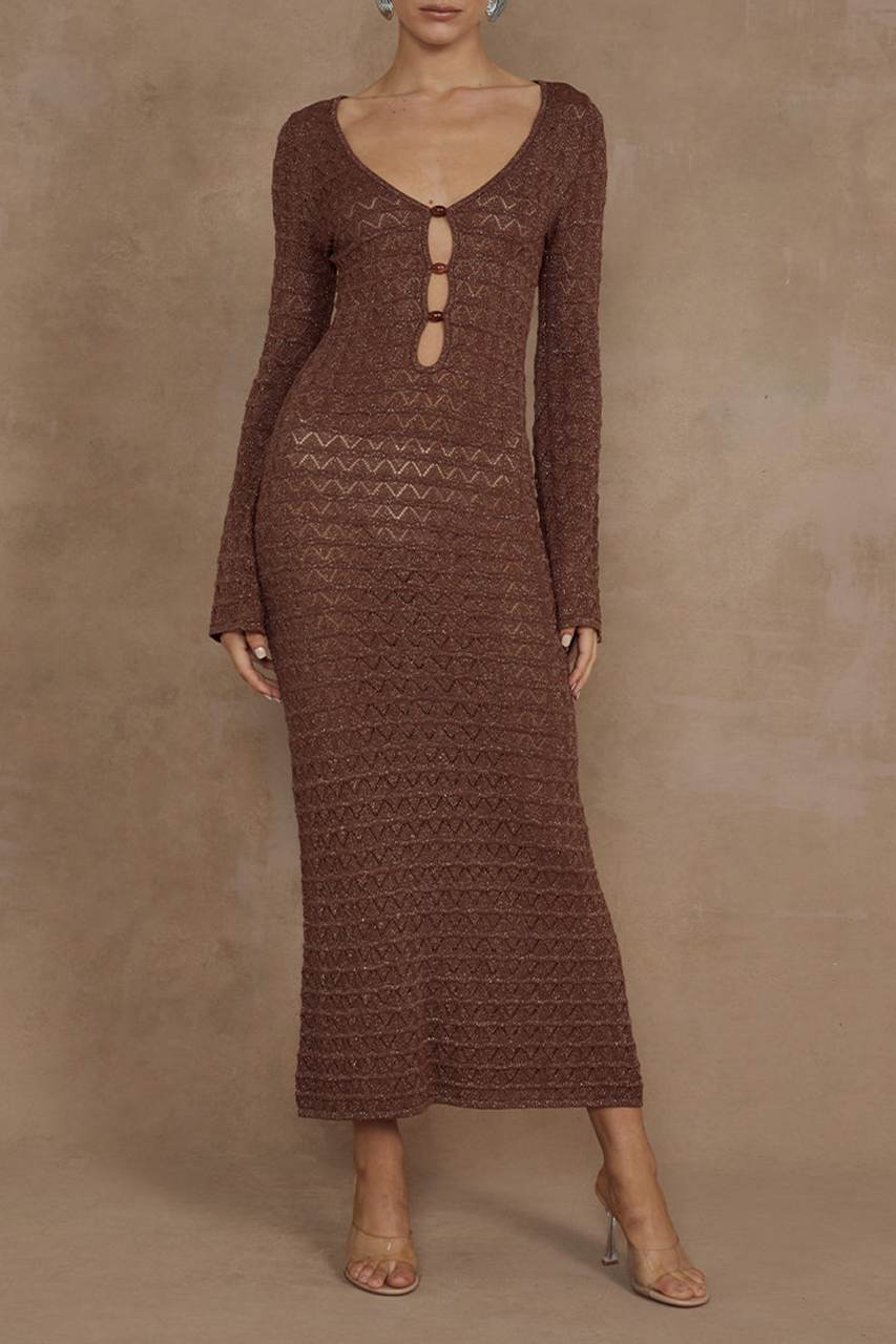 Relaxed Comfort Knit Midi Dress