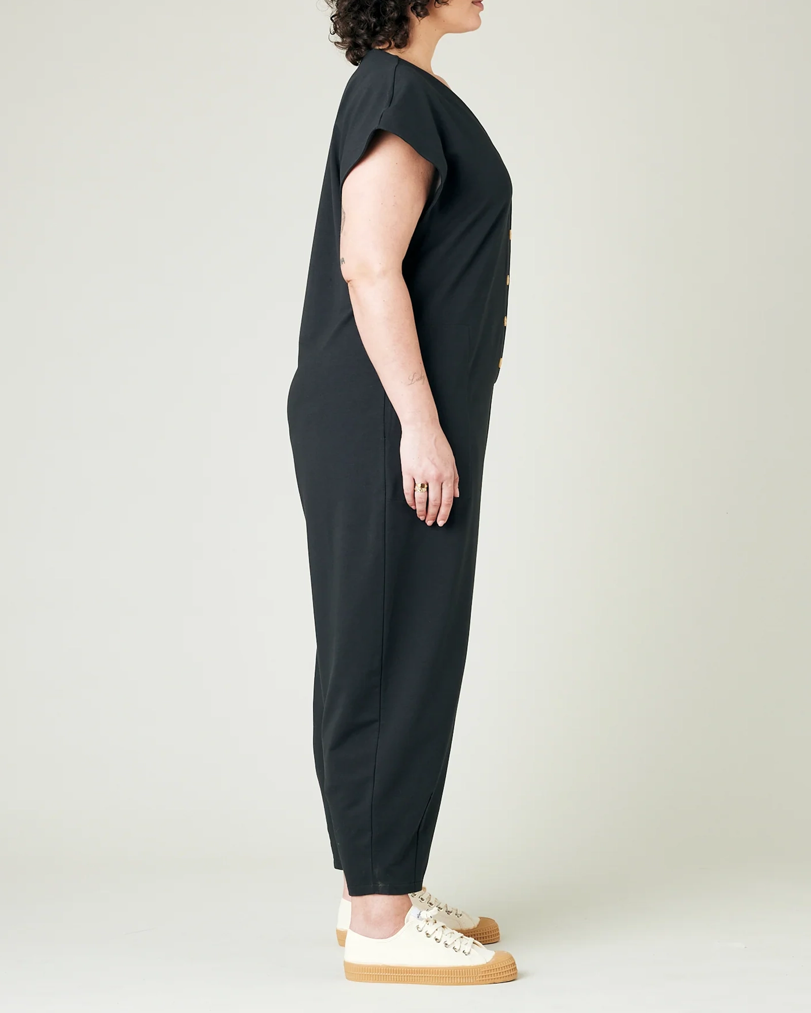 SLATE COTTON JERSEY JUMPSUIT