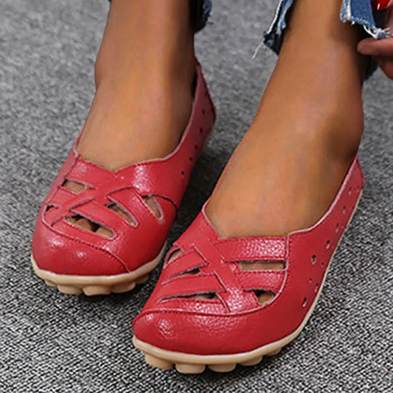 Cilool Summer Flat-bottomed Sandals Hollow Shoes