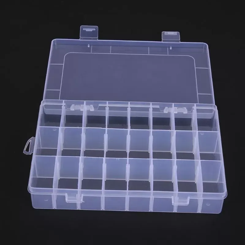 24 Compartments Storage Plastic Box Pill Cases organizer Jewelry Candy Storage Box Medicine Box Storage Case Container