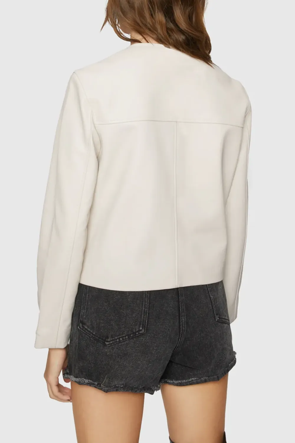 Women's White Cropped Jacket