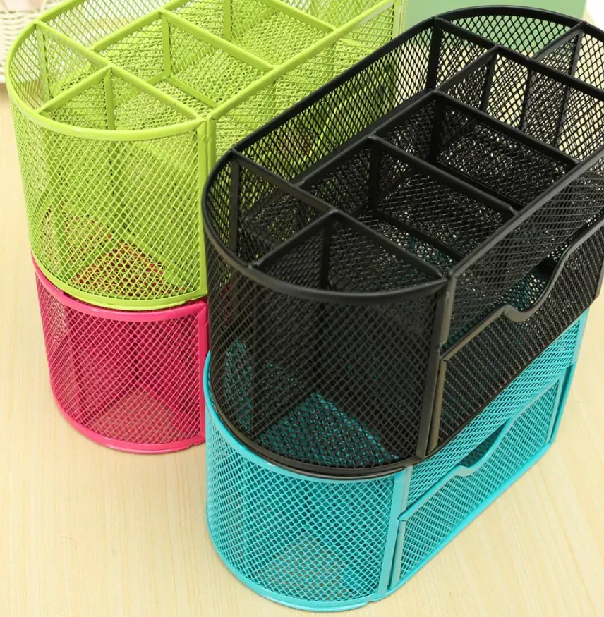 Metal Penalty Organizer Mesh Desk Organizer Table 9 Cell Jewelry Storage Box Drawer Pencil Pen Holder For Neatening Tools