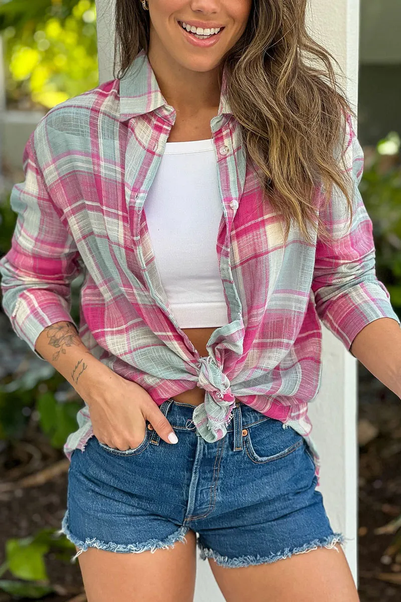 Pink Plaid Shirt