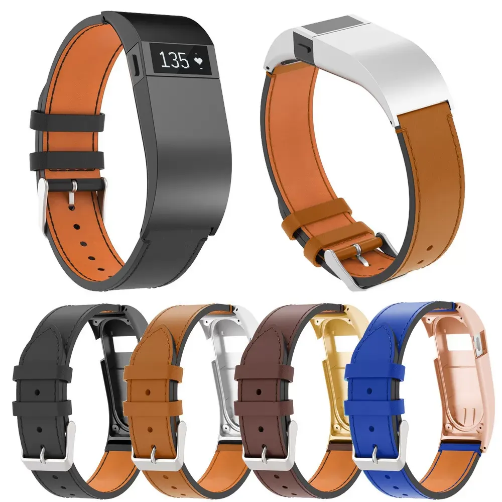 Luxury Leather Replacement Wrist Band Strap With Case For Fitbit Charge HR Fashion Sports Bracelet SmartWatch Accessories