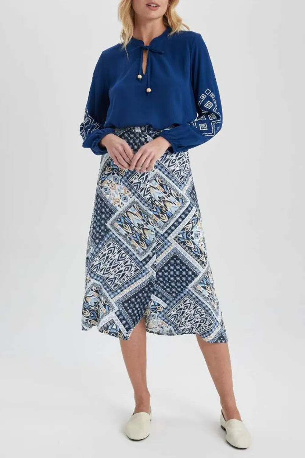 Traditional A Cut Midi Skirt