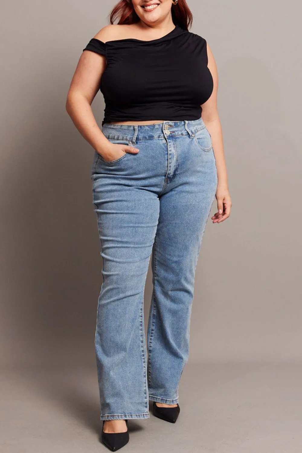 Denim Flare Jeans Mid Rise