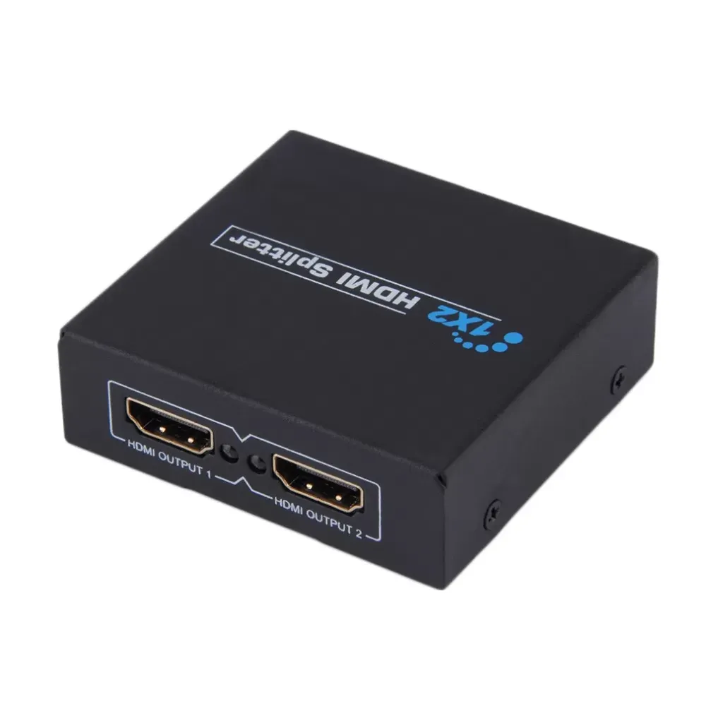 HDCP HDMI Splitter Full HD 1080p Video HDMI Switch Switcher 1X2 Split 1 in 2 Out Amplifier Dual Display For HDTV DVD PS3 Xbox