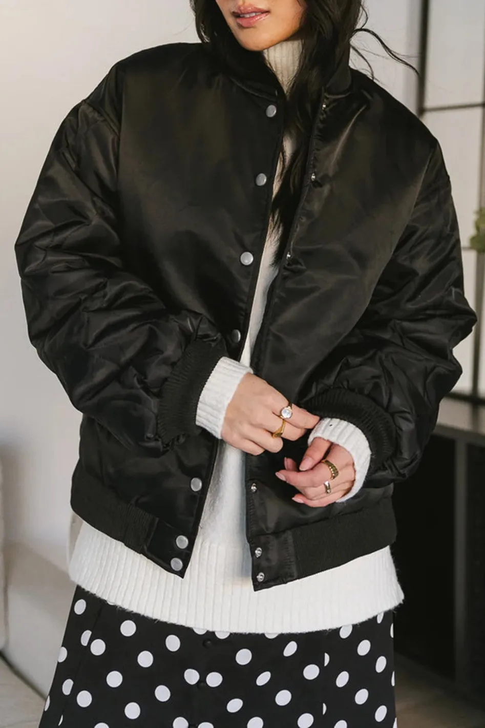 MADILYN BOMBER JACKET IN BLACK