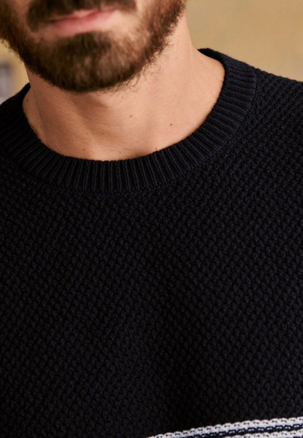 Bennett Sweater-Navy＆Ecru