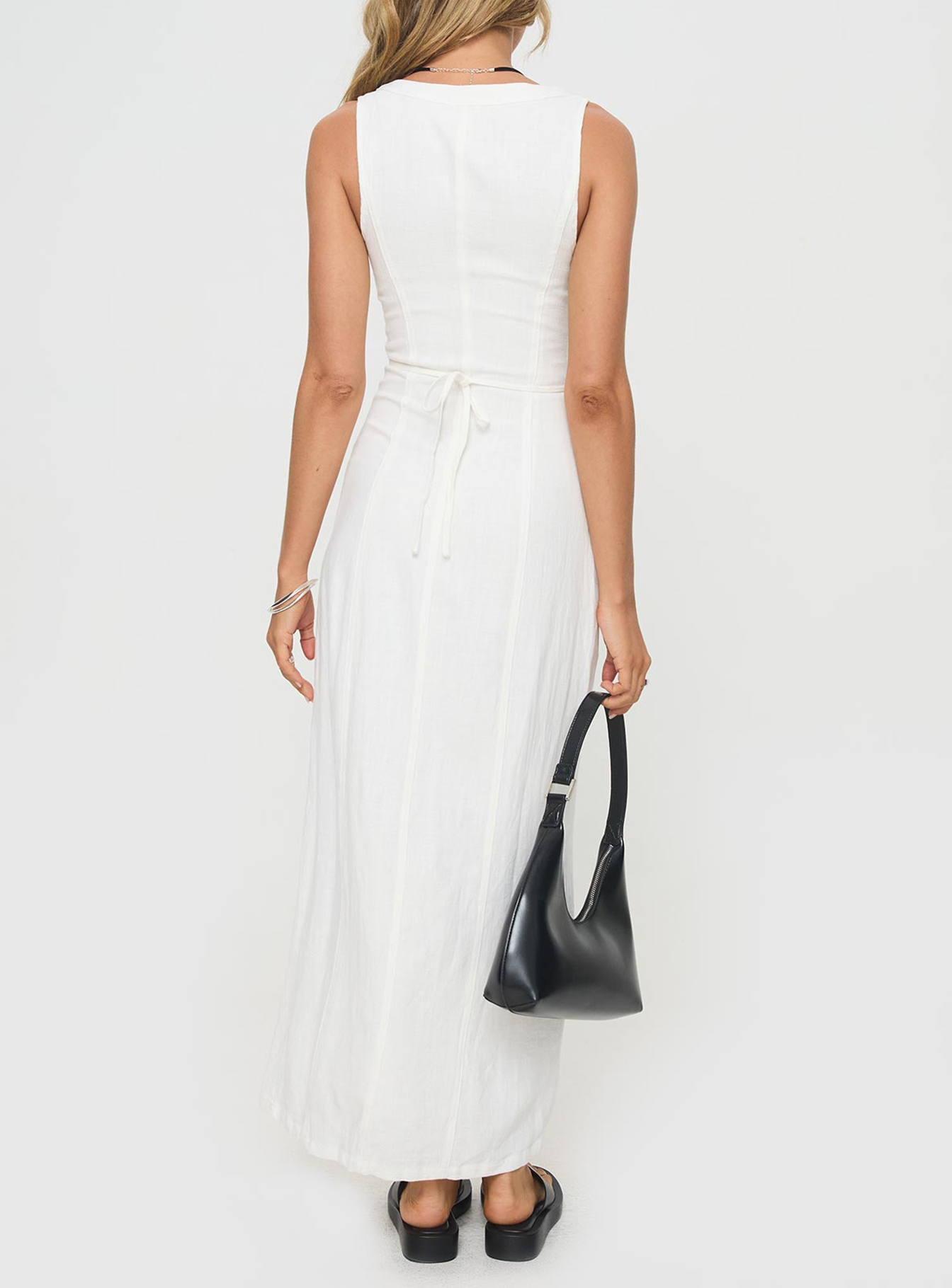 Summer Season Linen Blend Maxi Dress White