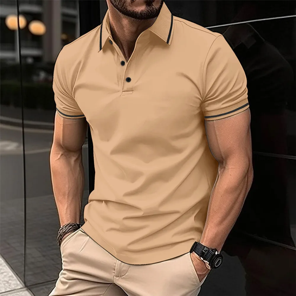 🔥Black Friday Sale 60% OFF🔥 - Men Striped Trim Comfy Breathable Polo Shirt